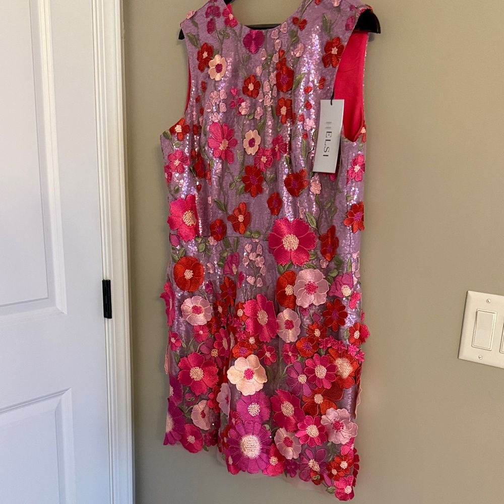 Floral Pink and Red Helsi dress NWT size XL